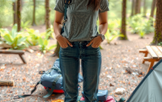 camping cookware set for 2 — lifestyle photo showing Odoland Camping Cookware Set, in use