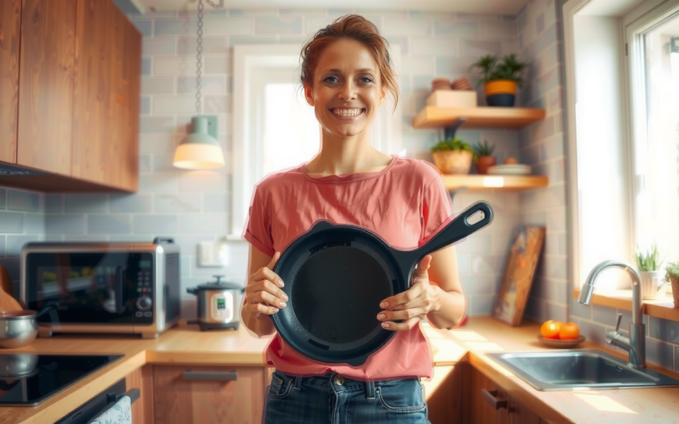 cast iron sizzling pan set — lifestyle photo showing Cast Iron Sizzling Pan, in use