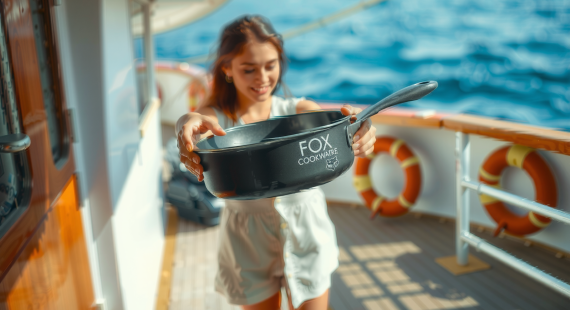fox cookware multi-pan deep — lifestyle photo showing FOX Cookware Multi-Pan Deep in use
