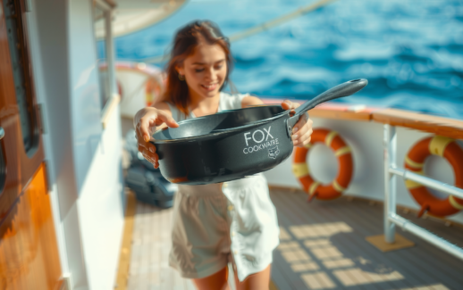 fox cookware multi-pan deep — lifestyle photo showing FOX Cookware Multi-Pan Deep in use