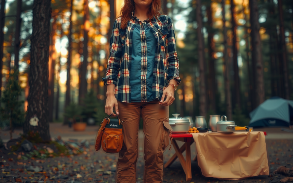 camping cookware set — lifestyle photo showing Odoland Camping Cookware Set in use