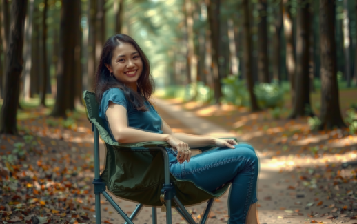 lightweight camping chair — lifestyle photo showing TREKOLOGY YIZI GO Camping in use