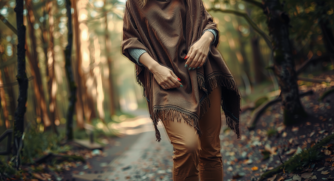 waterproof rain poncho for camping — lifestyle photo showing Infreecs Waterproof Rain Cape in use