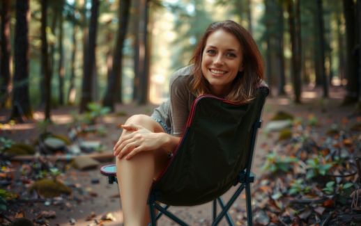 lightweight camping chair for backpacking — lifestyle photo showing TREKOLOGY YIZI GO Camping in use