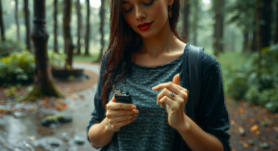 USB rechargeable lighter — lifestyle photo showing lafagiet USB Rechargeable Lighter, in use