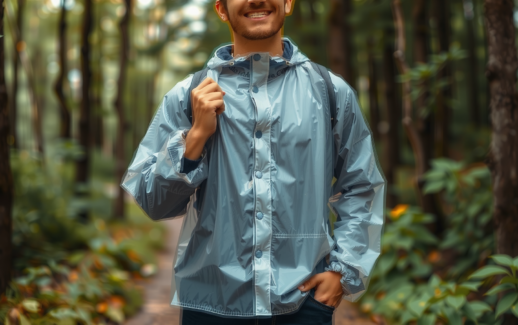 lightweight rain poncho — lifestyle photo showing Andake Rain Poncho Lightweight in use