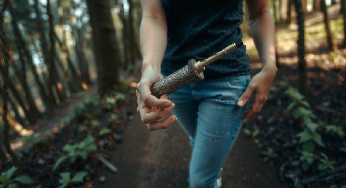 ferro rod fire starter kit — lifestyle photo showing RKR OUTDOOR Ferro Rod in use