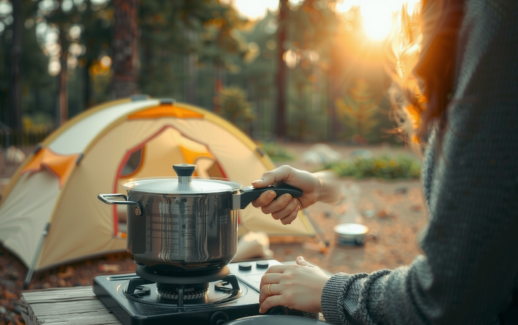 trangia 27-1 cookset — lifestyle photo showing Trangia 27-1 Aluminium Cookset in use