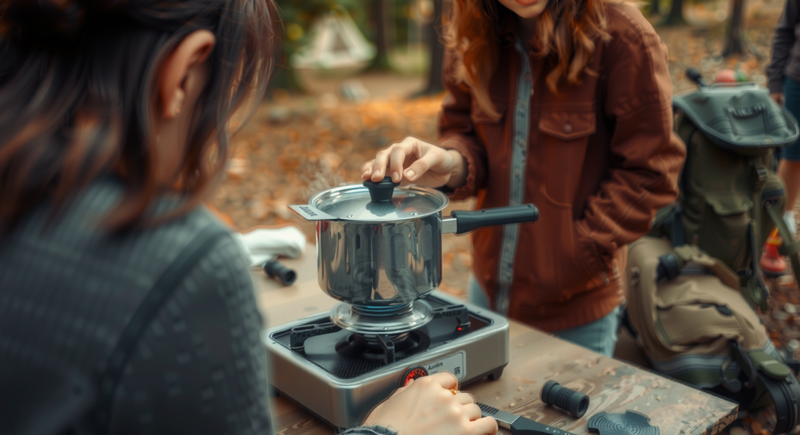 kelly kettle trekker 0.6l — lifestyle photo showing Kelly Kettle Trekker 0.6L in use