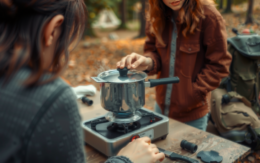 kelly kettle trekker 0.6l — lifestyle photo showing Kelly Kettle Trekker 0.6L in use