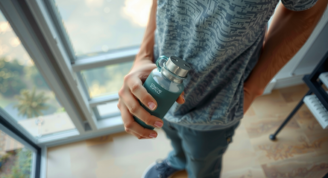 GRAYL GeoPress water bottle review — lifestyle photo showing GRAYL GeoPress 710ml Water in use