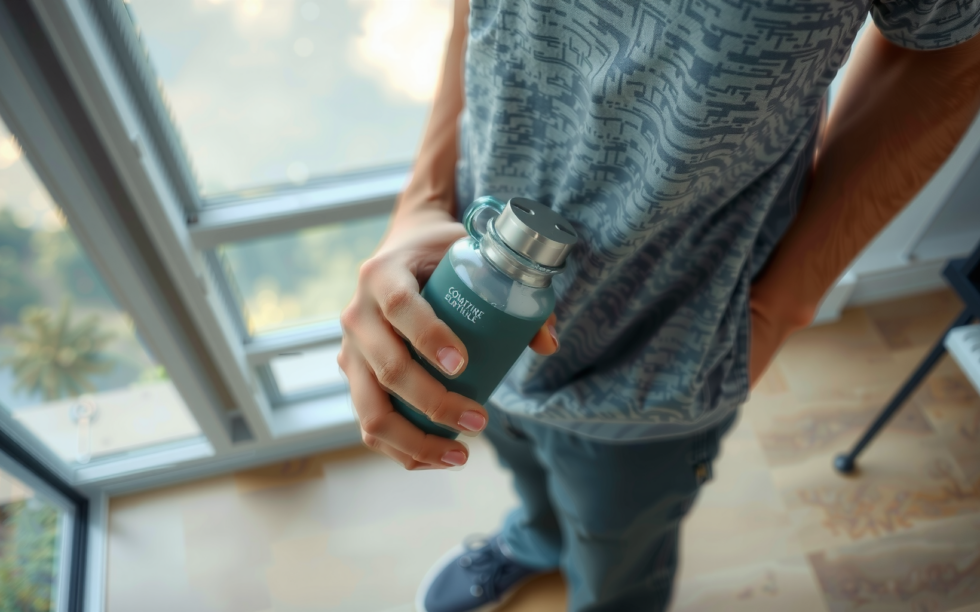 GRAYL GeoPress water bottle review — lifestyle photo showing GRAYL GeoPress 710ml Water in use