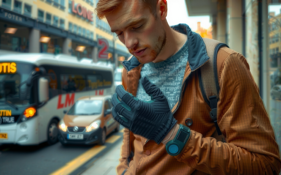 windproof touchscreen gloves winter cycling — lifestyle photo showing WTACTFUL Windproof Touch Screen in use