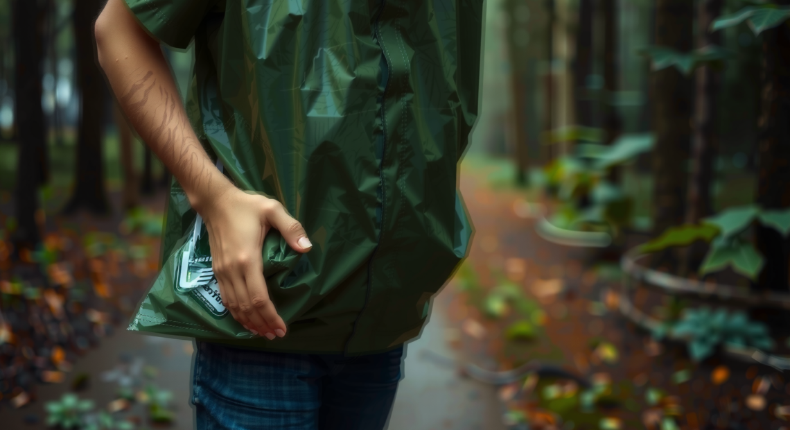 waterproof rain poncho for adults — lifestyle photo showing ElifeAcc Waterproof Poncho Multifunctional in use
