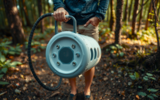 portable solar camp shower — lifestyle photo showing Rhino USA 20L Portable in use