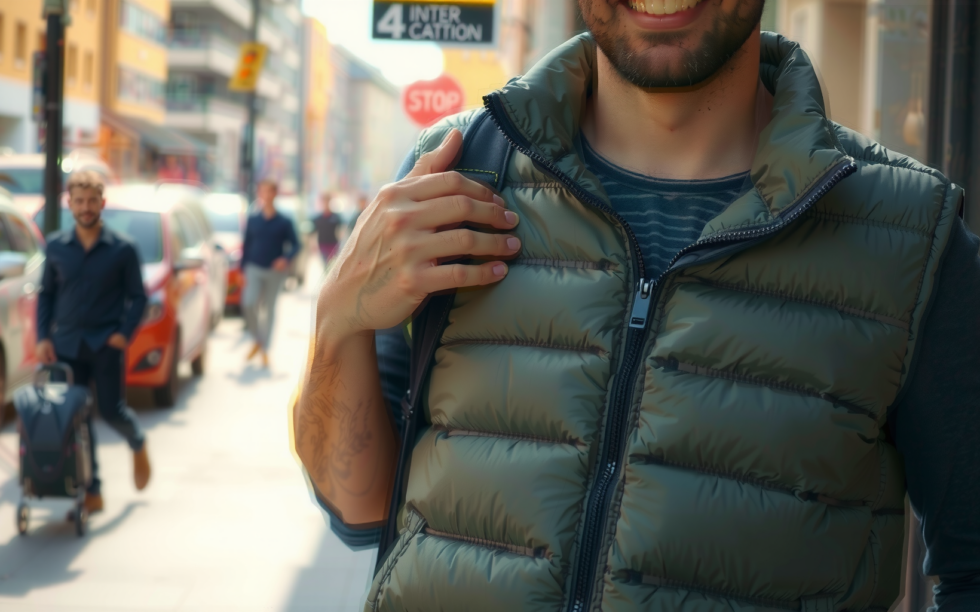men's lightweight cycling gilet uk — lifestyle photo showing CGLRybO Men's Lightweight Cycling in use