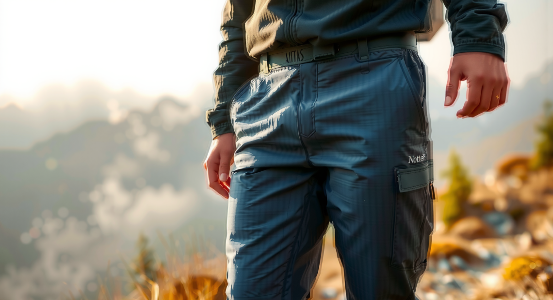 waterproof overtrousers men — lifestyle photo showing mosingle Men's Waterproof Trousers in use