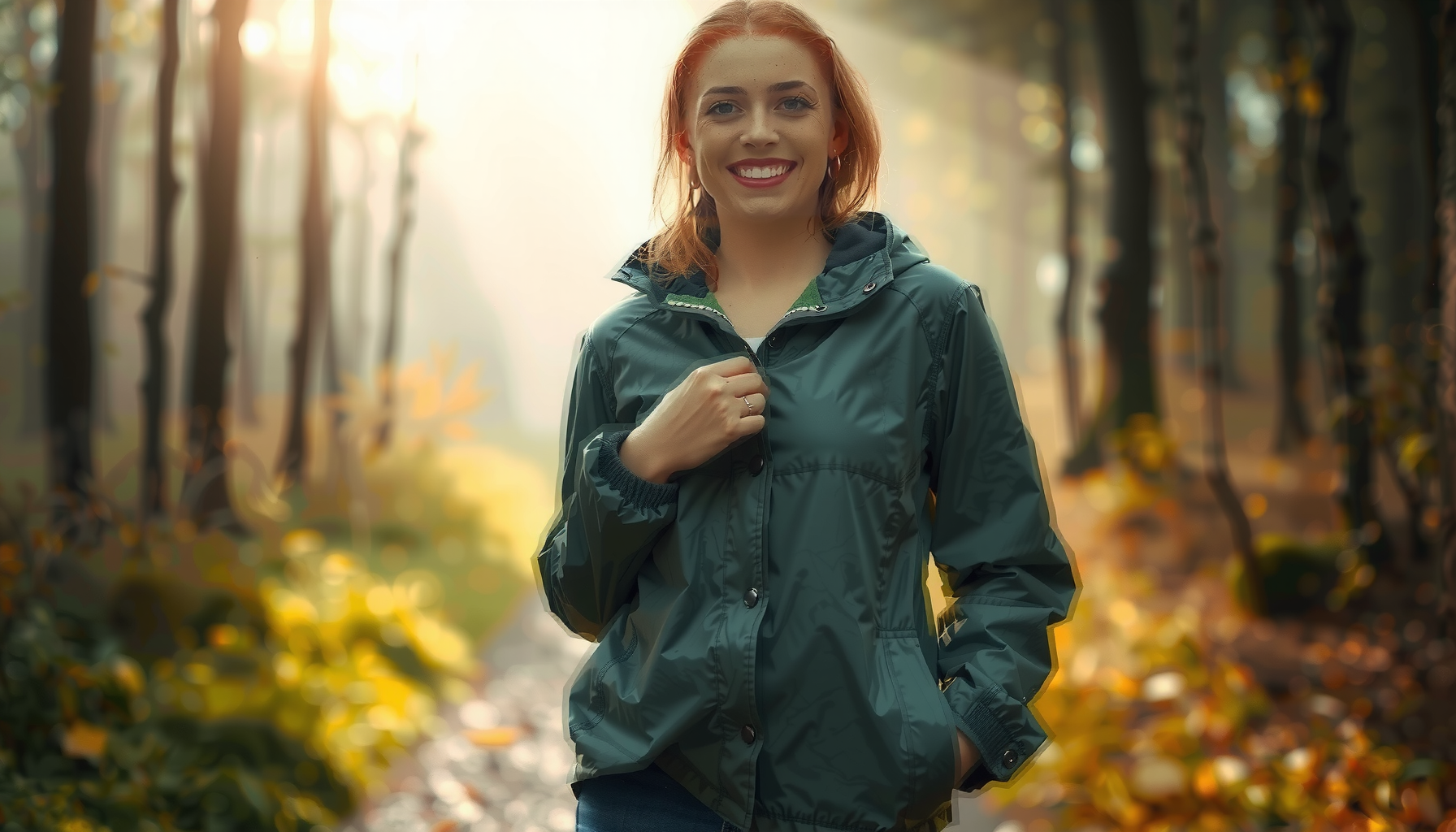 men's waterproof breathable rain jacket uk — lifestyle photo showing Rodeel Classic Men's Rain in use