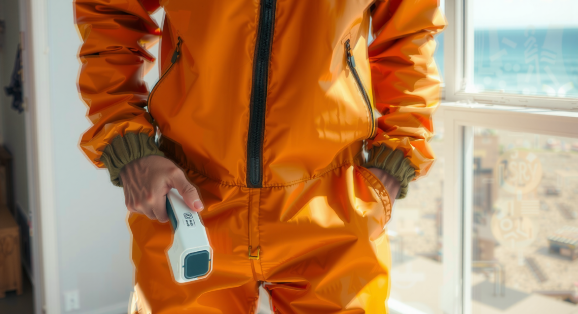 waterproof fishing rain suit for men — lifestyle photo showing Rodeel Waterproof Fishing Rain in use