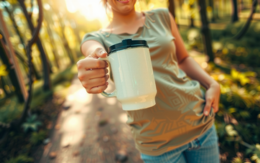 Lifeventure Ellipse reusable mug — lifestyle photo showing Lifeventure Ellipse Reusable Big in use