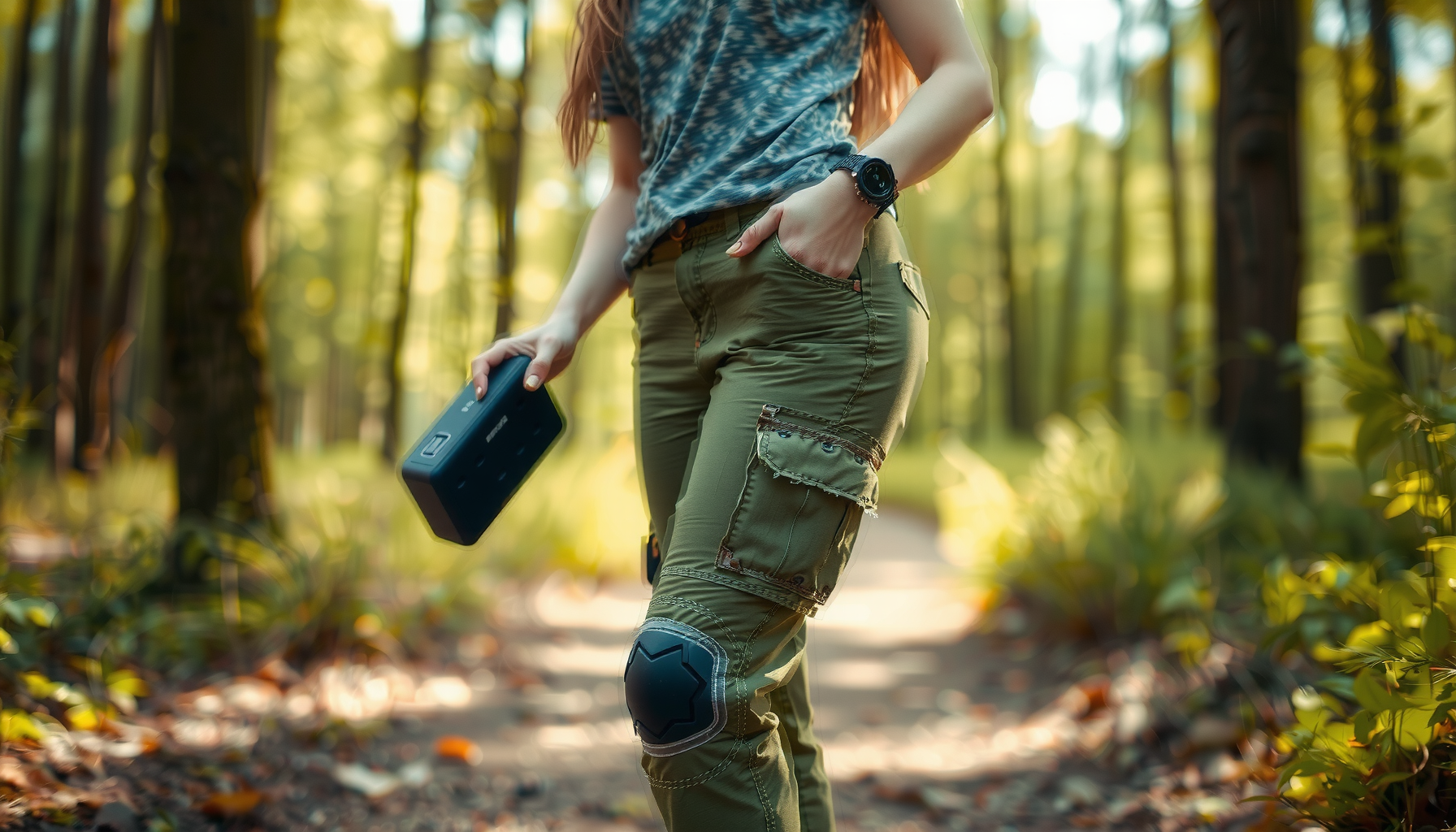 tactical pants for men with knee — lifestyle photo showing HANSTRONG GEAR Tactical Pants in use