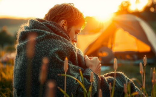 woolly mammoth merino wool blanket — illustrative AI-generated lifestyle image