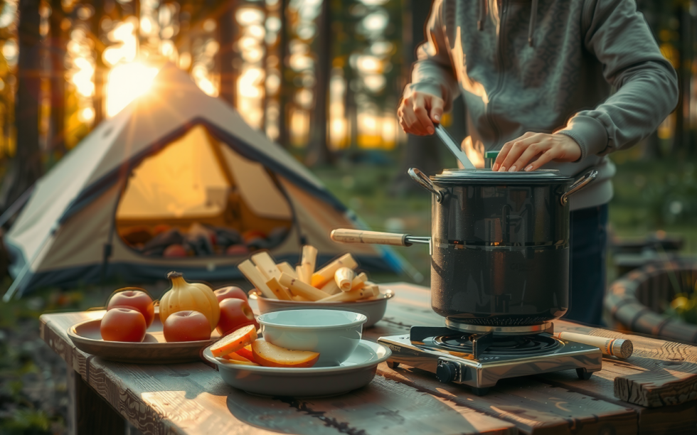 Fire Maple Polaris pressure regulator remote — illustrative AI-generated lifestyle image