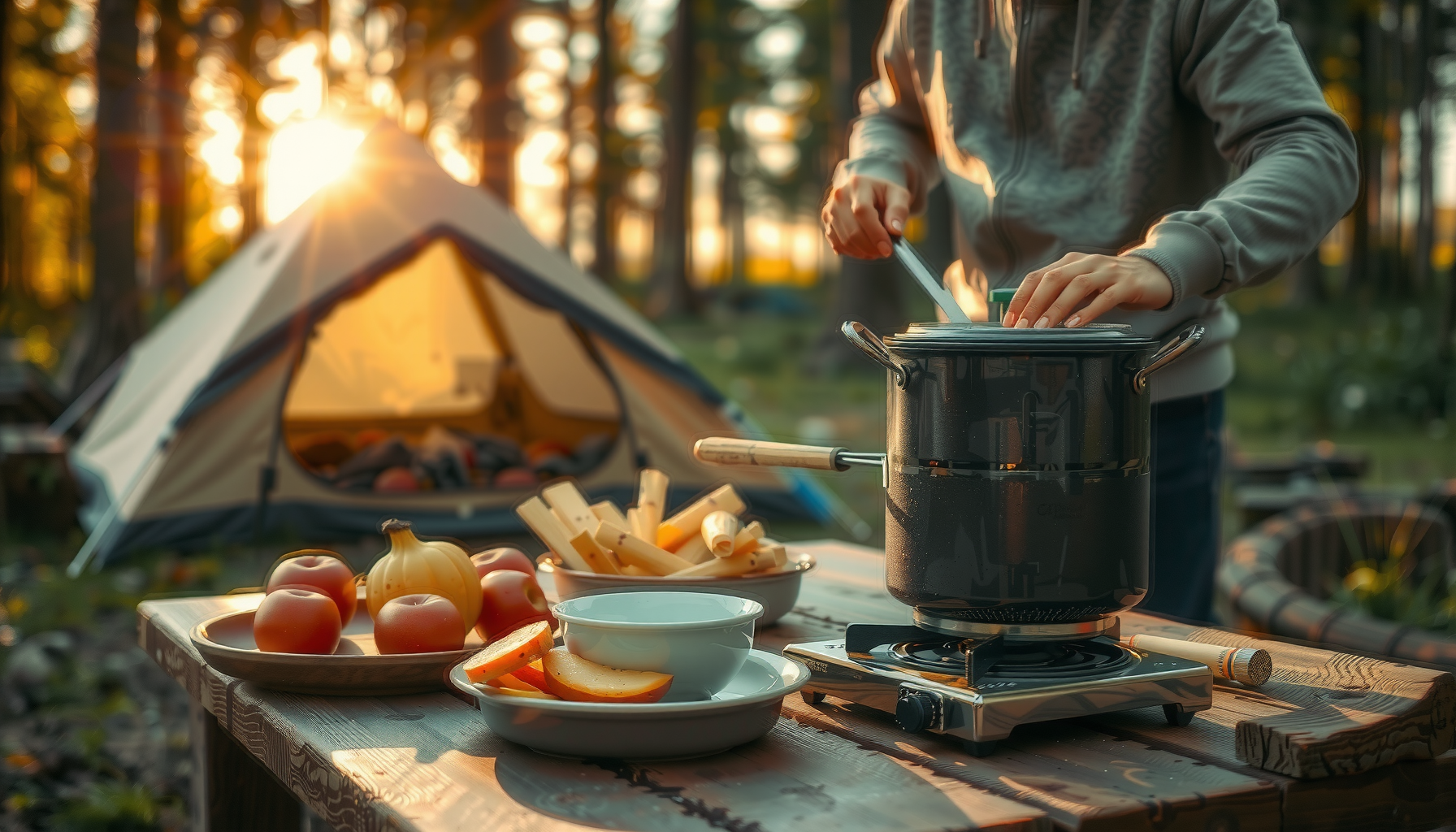 Fire Maple Polaris pressure regulator remote — illustrative AI-generated lifestyle image