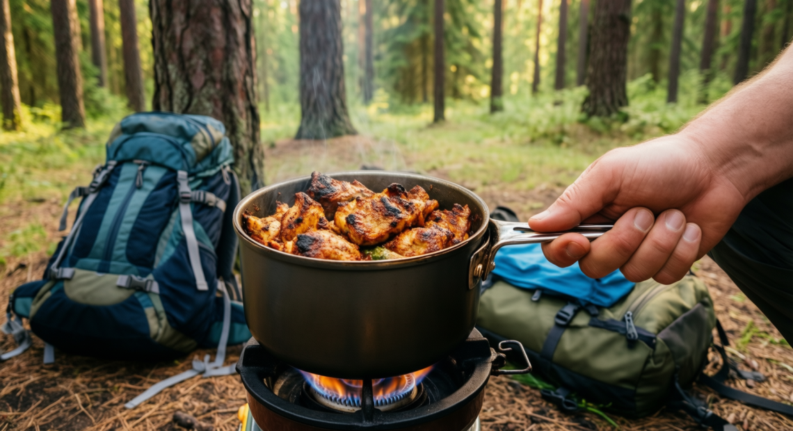 Odoland 10-Piece Camping Cookware Set Review — illustrative AI-generated lifestyle image