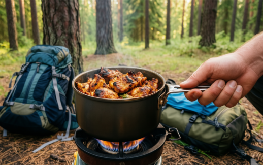 Odoland 10-Piece Camping Cookware Set Review — illustrative AI-generated lifestyle image