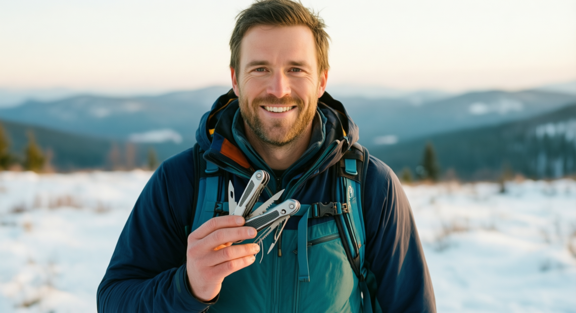 19 in 1 snowflake multi tool keychain — illustrative AI-generated lifestyle image