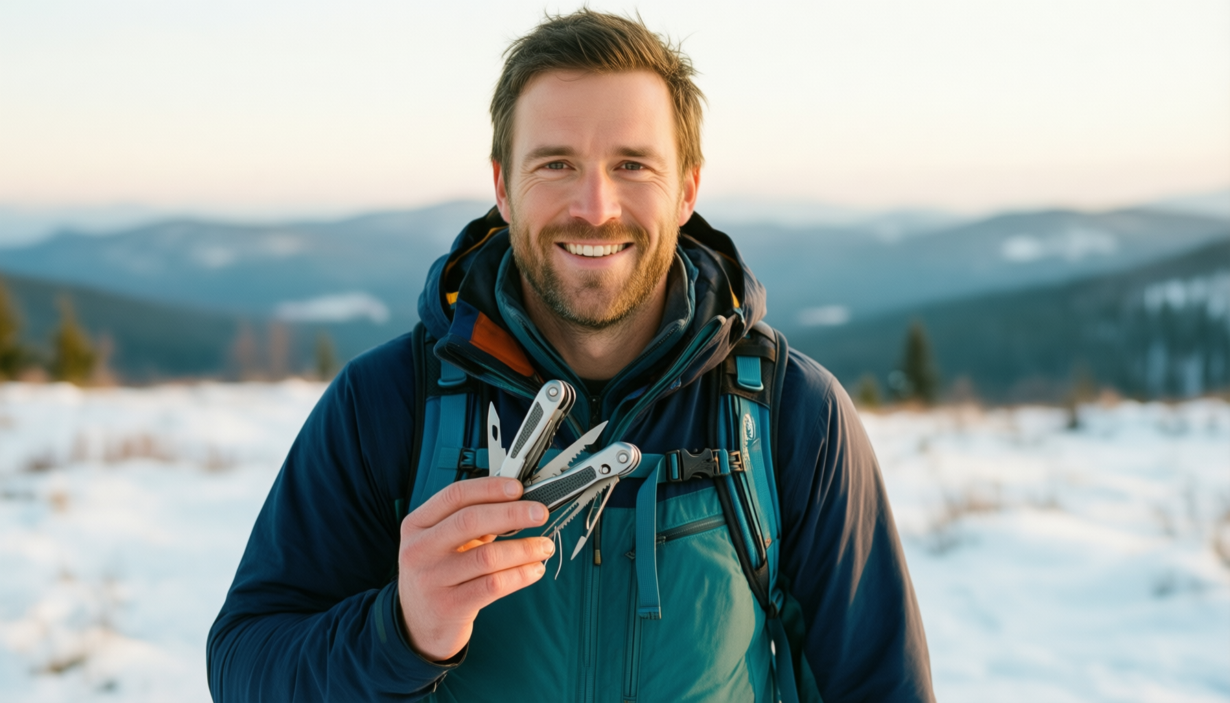 19 in 1 snowflake multi tool keychain — illustrative AI-generated lifestyle image