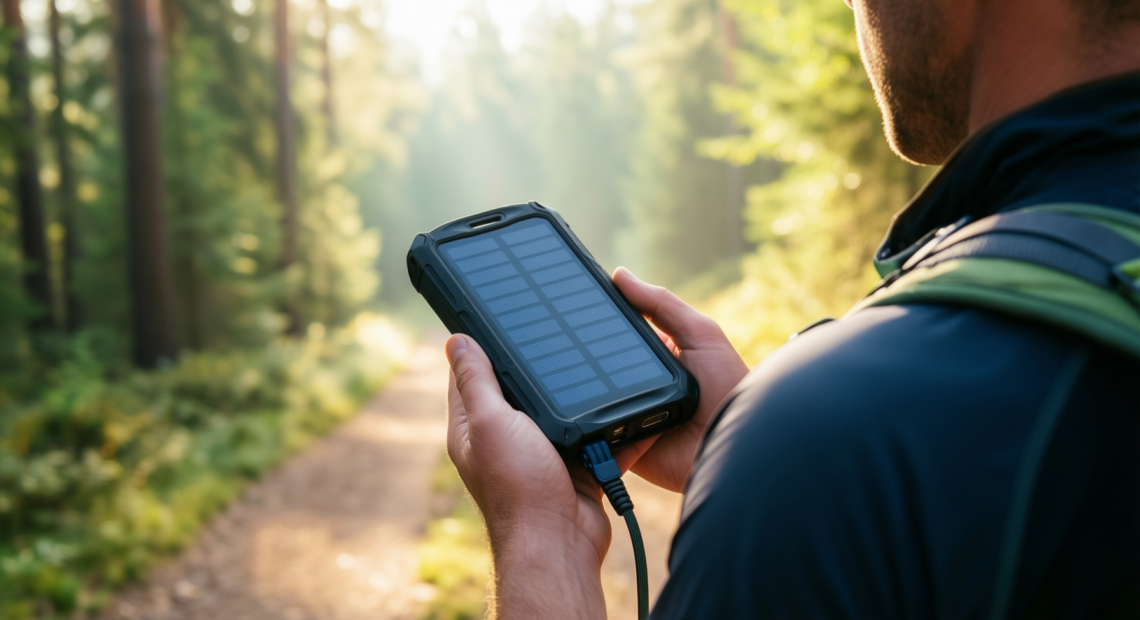 bigblue solar charger review — illustrative AI-generated lifestyle image
