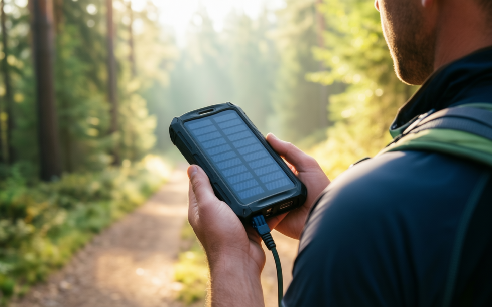 bigblue solar charger review — illustrative AI-generated lifestyle image