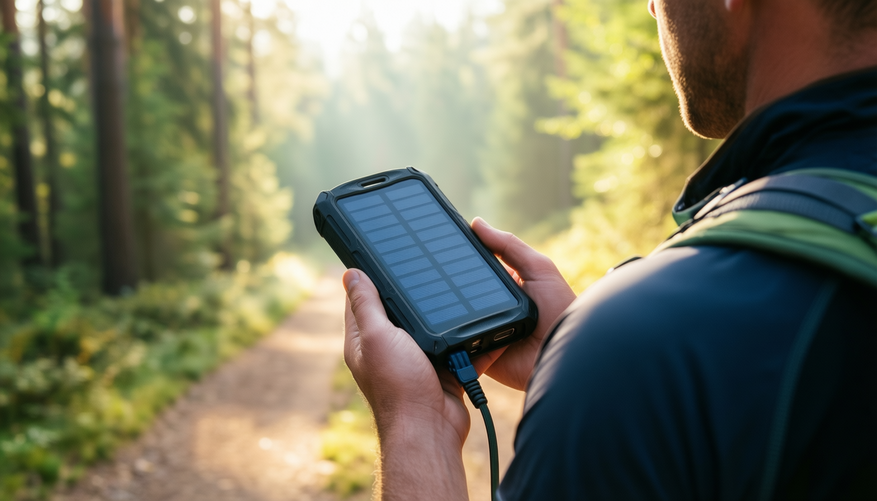 bigblue solar charger review — illustrative AI-generated lifestyle image