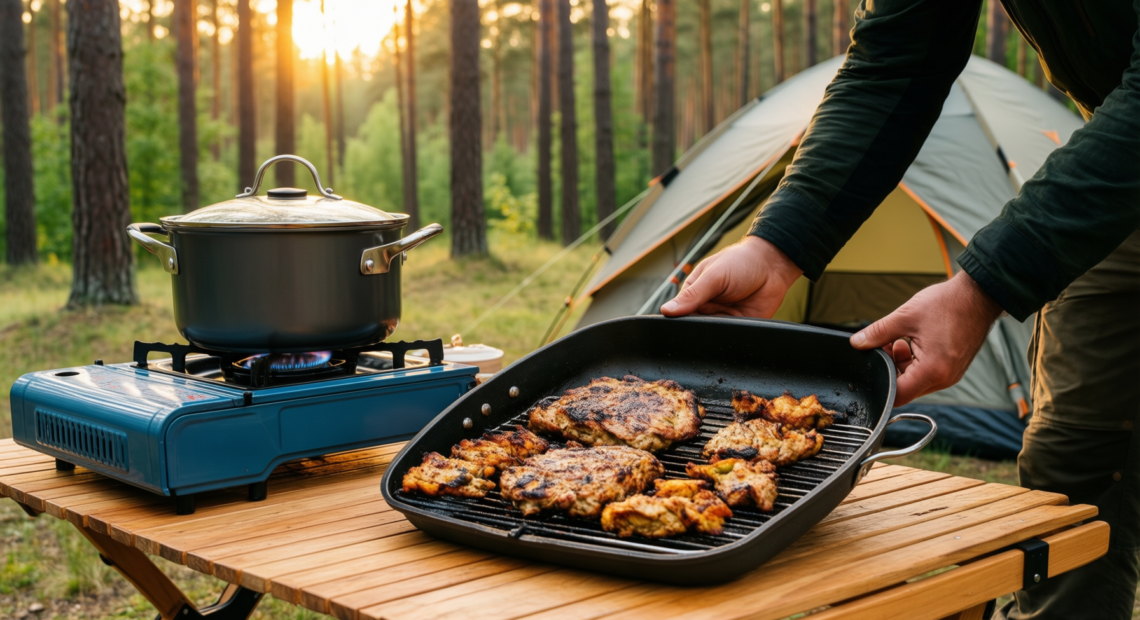 camping cookware set 11 — illustrative AI-generated lifestyle image