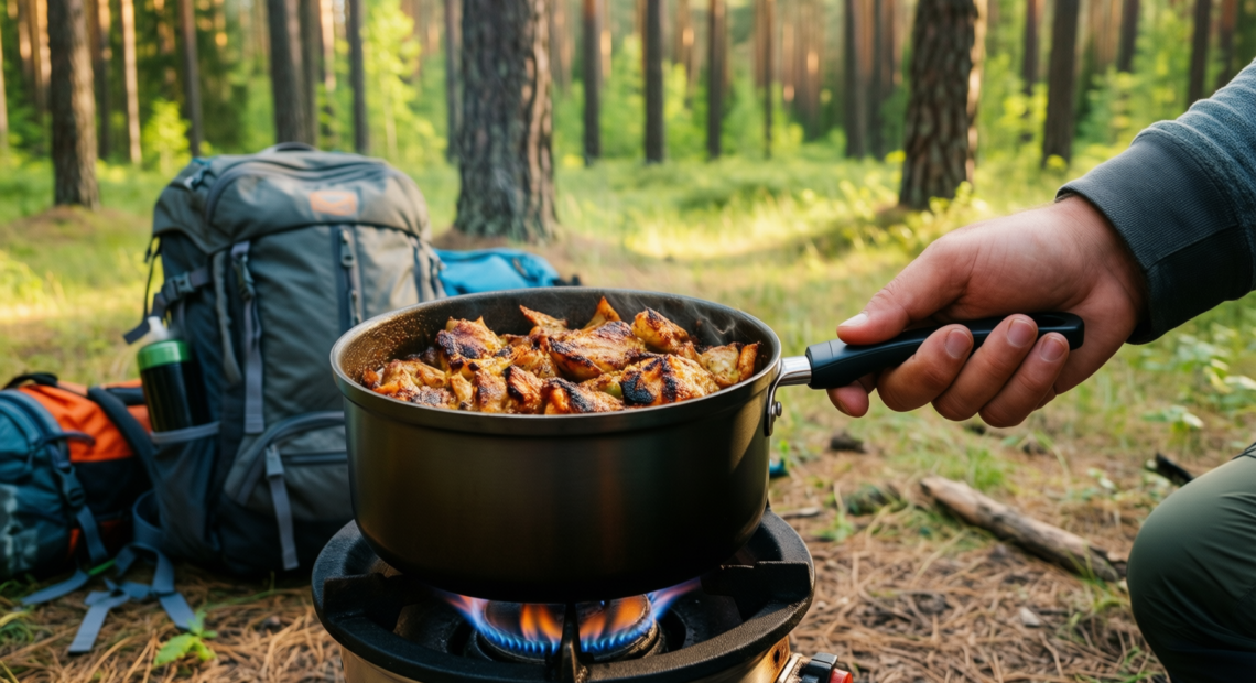 camping cookware set 16 — illustrative AI-generated lifestyle image