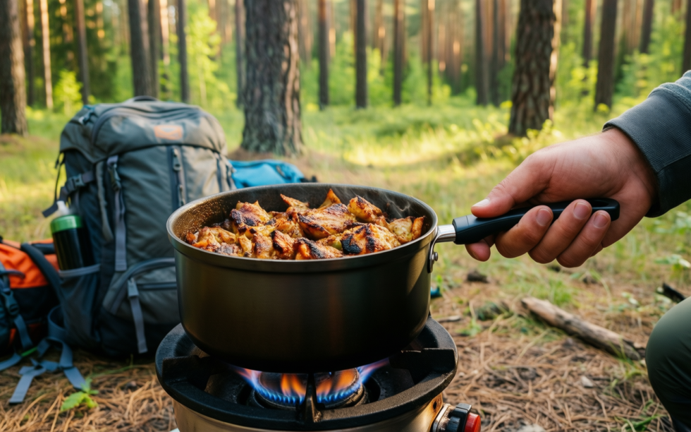 camping cookware set 16 — illustrative AI-generated lifestyle image