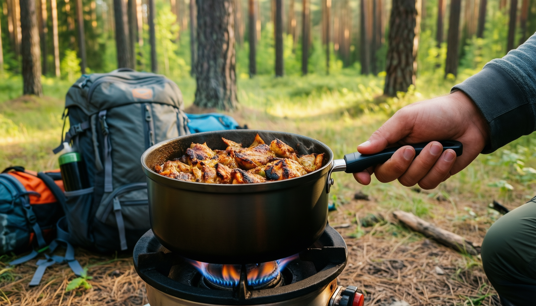 camping cookware set 16 — illustrative AI-generated lifestyle image
