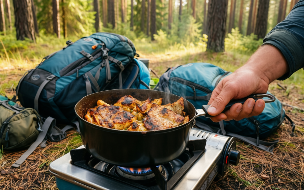 camping cookware set 3 — illustrative AI-generated lifestyle image