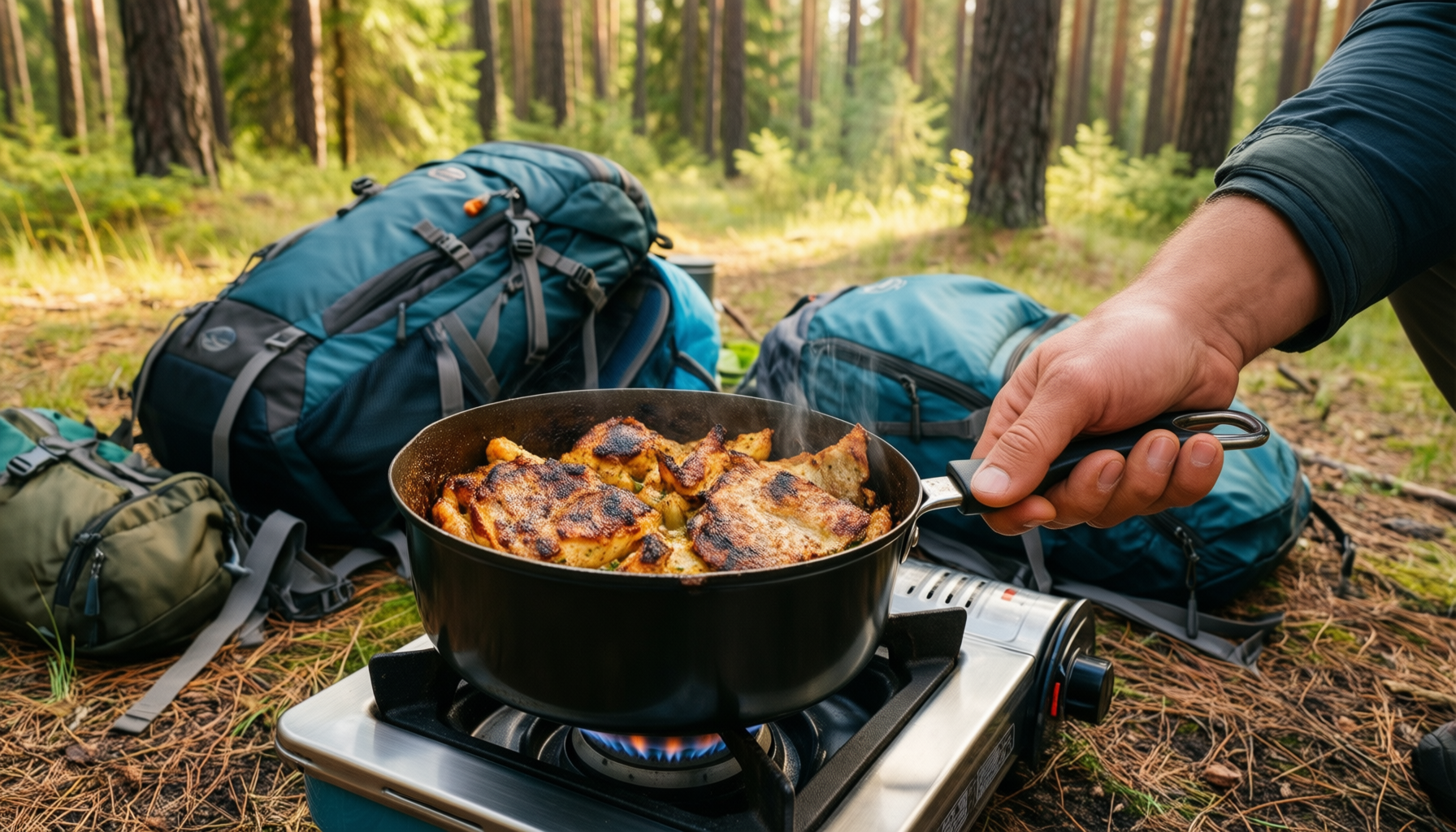 camping cookware set 3 — illustrative AI-generated lifestyle image