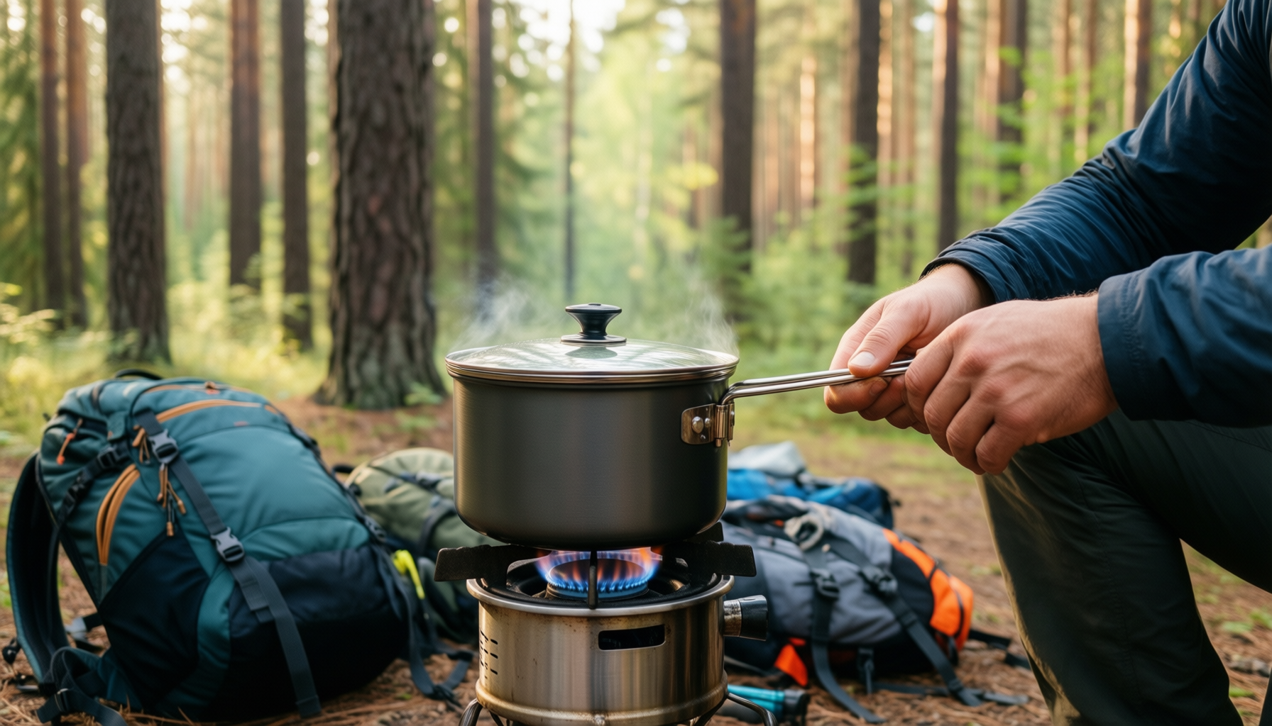 camping cookware set for 2 3 — illustrative AI-generated lifestyle image