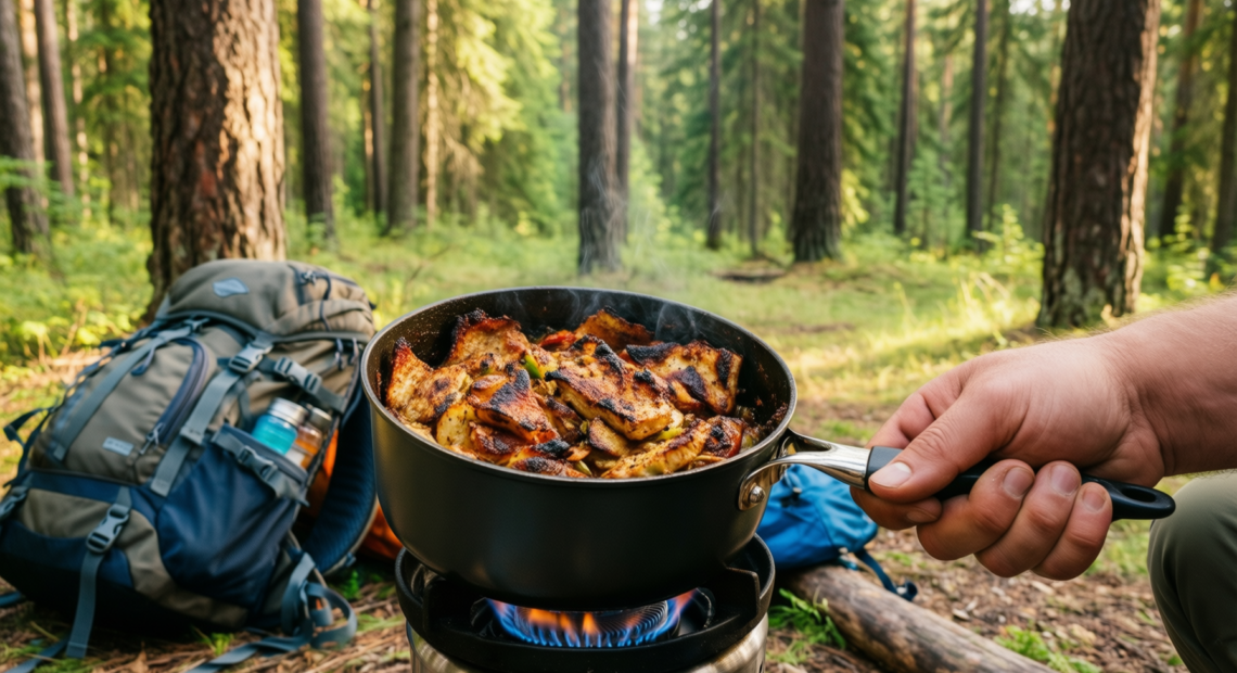 camping cookware set — illustrative AI-generated lifestyle image