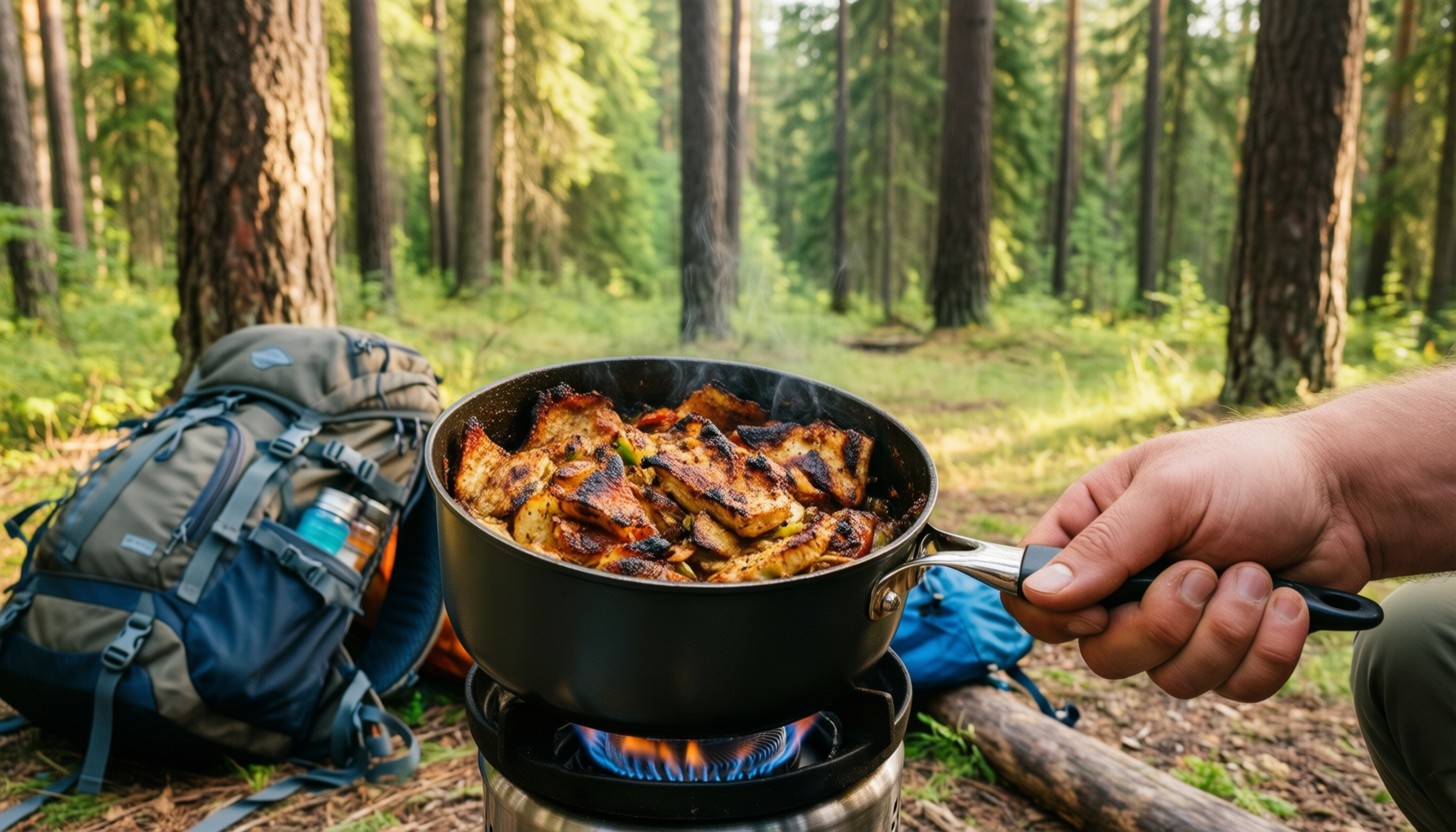 camping cookware set — illustrative AI-generated lifestyle image