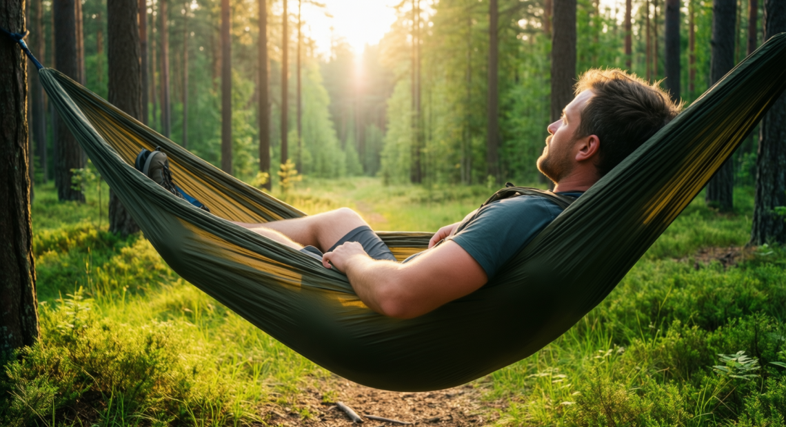 camping hammock review — illustrative AI-generated lifestyle image