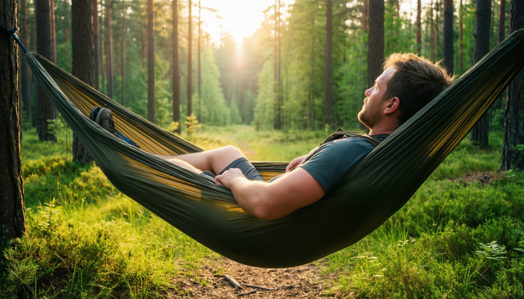 camping hammock review — illustrative AI-generated lifestyle image