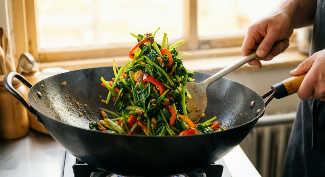 carbon steel wok 2 — illustrative AI-generated lifestyle image