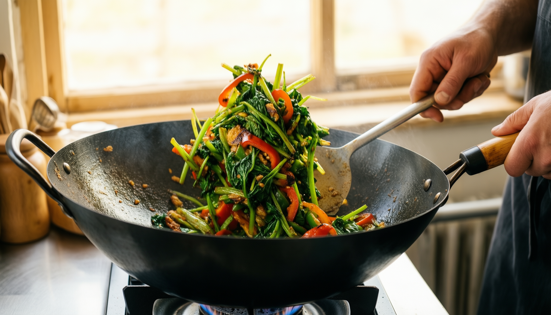 carbon steel wok 2 — illustrative AI-generated lifestyle image