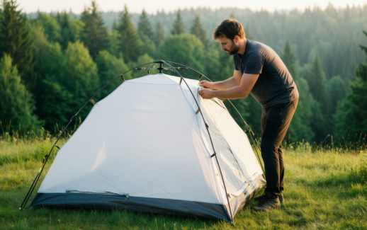 coleman pop up tent review — illustrative AI-generated lifestyle image