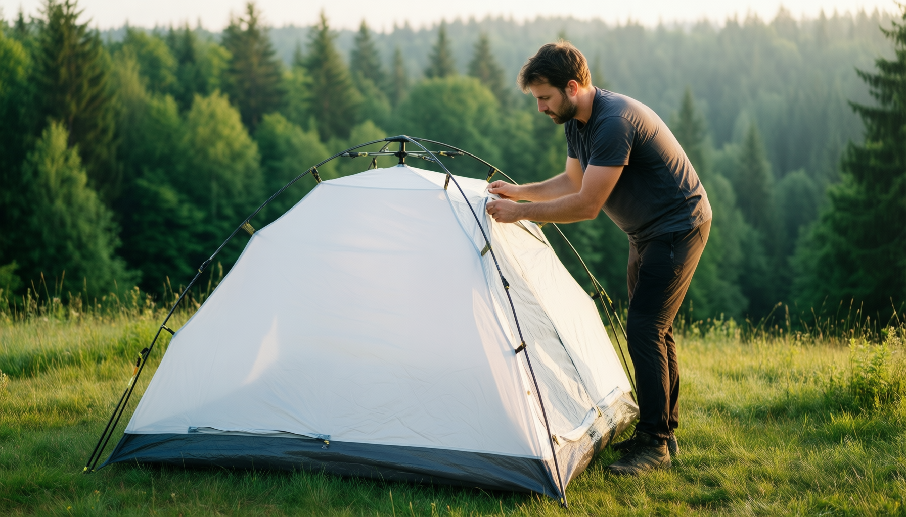 coleman pop up tent review — illustrative AI-generated lifestyle image